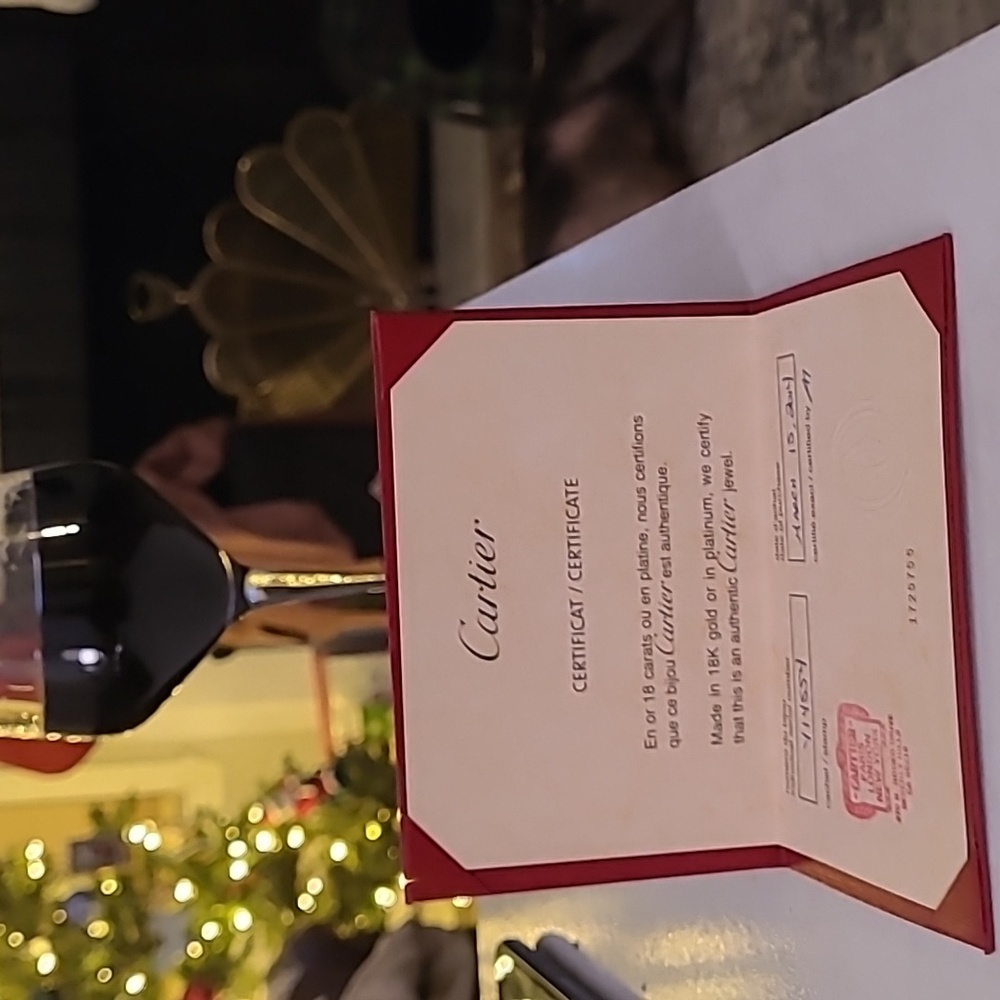 Cartier Nail certificate